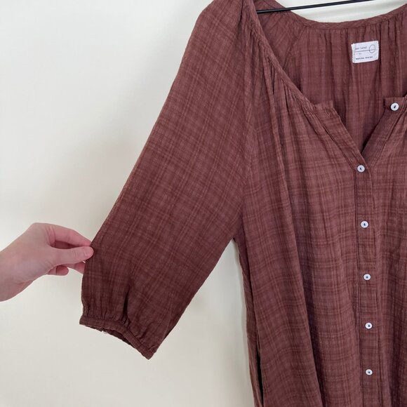 Anthropologie Layla Gauze Midi Maxi Dress Boho Coastal Oversized Peasant Tunic - Picture 8 of 14